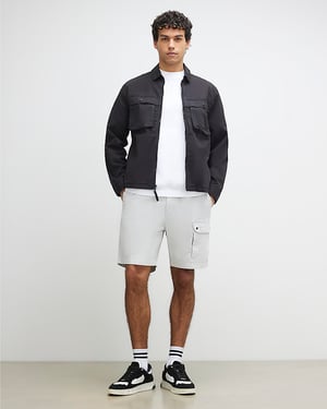 River Island Mens Shorts Grey Regular Fit Cargo Elasticated Drawstring