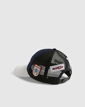 River Island Mens Trucker Cap Navy Prolific Star Embroidered