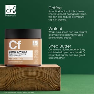 Dr. Botanicals Coffee Superfood Anti-Ageing Renewing Facial Exfoliator 60ml for Fine Lines, Wrinkles, Dullness