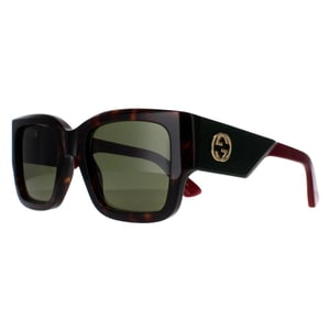 Gucci vierkant dames Havana met groen en rood GG1663S