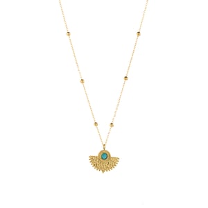 Luxenter Turquoise-halsband i 18K gult guld - Kumora