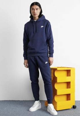 Nike Heren Sportswear Club Fleece Hooded Tracksuit in Navy