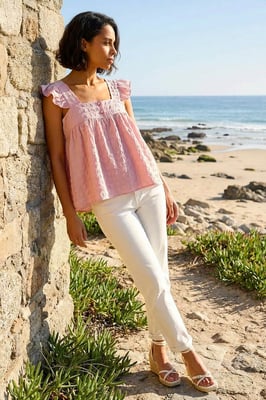 Dusk Textured Bubble Button Top
