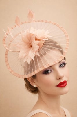 Spiral Circular Brim Fascinator with Feathers Burst