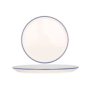 Rinart Pizzabord blue edge porselein 32 cm set van 2