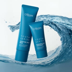 skinChemists Jeugdserie Hyaluronzuurmasker + Hyaluronzuur Gezichtsserum 80ml
