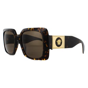 Versace Square Womens Havana Dark Brown Sunglasses