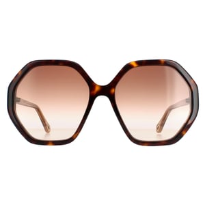 Chloe Round Dames Dark Havana en Bruin Crystal Bruin Gradient Ch0008s Esther