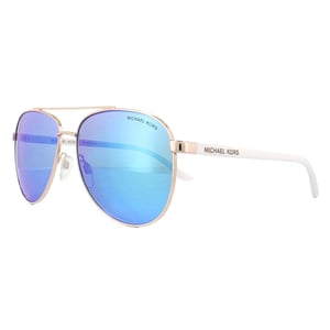 Michael Kors Aviator Womens Rose Gold White Blue Mirror Zonnebril