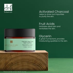 Dr. Botanicals Anti-Ageing Charcoal & Zingy Fruits Treatment Mask 50ml for Fine Lines, Wrinkles, Dullness
