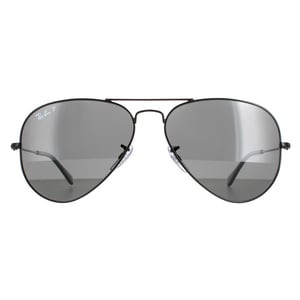 Ray-Ban Aviator Unisex Polished Black/Black Polarized Aviator 3025 Sunglasses