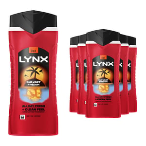 Lynx Men Sunset Fresh 3 in 1 Body Wash with Long Lasting Fragrance 500ml, 30 Pk