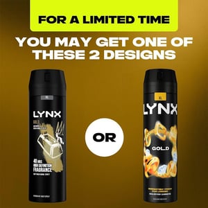 6 Pack Lynx XL Body Spray Deodorant, 200ml [Buy Six - Gold]