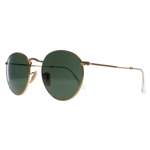Ray-Ban Solglasögon Runda Metall 3447 001 Guld Grön 53mm