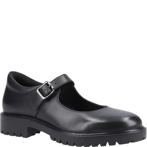 AURORA Girls Leather School Shoes Black