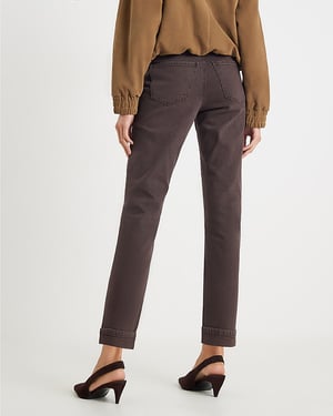 River Island Womens Mom Sculpt Jeans Brown Mid Rise