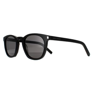 Saint Laurent Round Unisex Zwart Smoke SL28