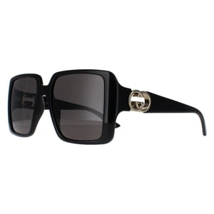 Gucci Vierkant Dames Zwart met Goudgrijs GG1692S