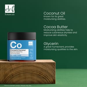 Dr. Botanicals Advanced Cocoa & Coconut Anti-Ageing Reviving Hydrating Mask 60ml for Acne, Blemishes, Large Pores