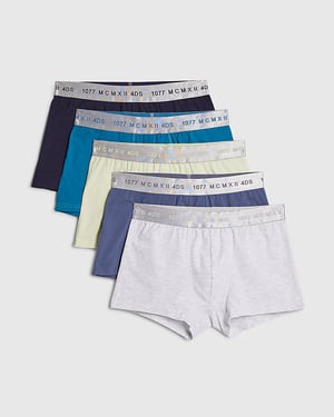 River Island Mens Trunks Multi Colour 5 Pack MCMXII Print Underwear