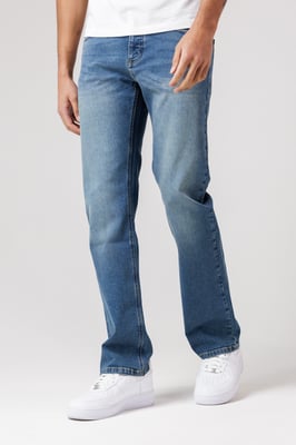 Light Blue Cotton Straight Leg Stetch Denim Jeans
