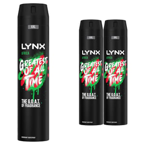 Lynx XXL Africa 48-Hour High Definition Fragrance Body Spray Deodorant, 3x250ml