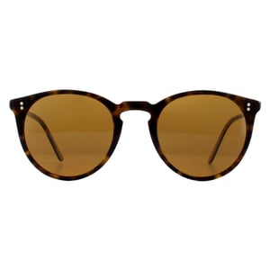 Oliver Peoples Round Mens Horn Brown Sunglasses