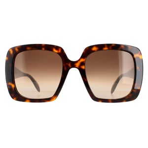 Alexander McQueen Square Dames Tortoise Bruin Gradient AM0378S