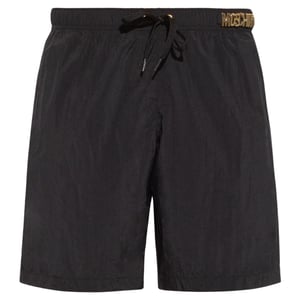 Moschino Metal Logo Black Long Swim Shorts