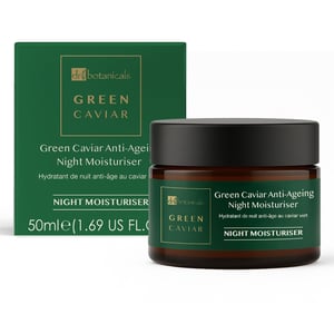 Dr. Botanicals Green Caviar & Argan Oil Anti-Oxidant Anti-Ageing Night Cream 50ml for Fine Lines, Wrinkles, Dryness