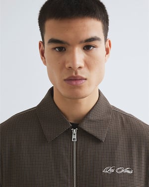 River Island Mens Jacket Brown Regular Fit Puppytooth Graphic