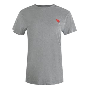 Love Moschino T-shirt Met Klein Rood Hartje-logo In Grijs