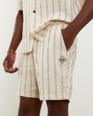 River Island Mens Shorts Cream Regular Fit Stripe Pull On Striped