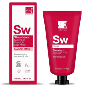 Dr. Botanicals Strawberry Anti-Ageing Overnight Face Mask 50ml for Fine Lines, Wrinkles, Dryness