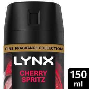 Lynx Men Deodorant Body Spray Cherry Spritz with 72Hrs Freshness 150ml, 18 Pack