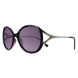 INVU Round Womens Dark Tortoise Purple Demi Gold Purple Polarized B2117