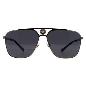 Versace Rectangle Mens Gold and Matte Black Dark Grey VE2238