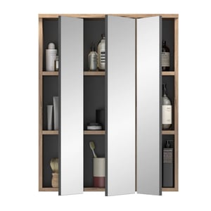 Furnilux Mason spiegelkast inclusief verlichting nox oak nb