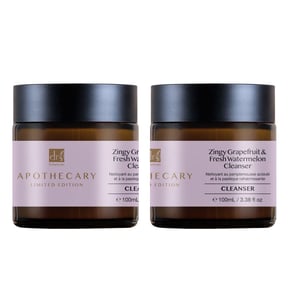 Dr. Botanicals Zingy Grapefruit & Fresh Watermelon Anti-Ageing Cleanser 100ml x 2 for Fine Lines, Wrinkles, Brightening