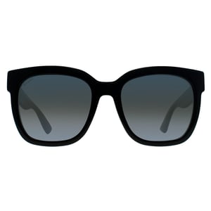 Gucci Square Womens Black With Green and Red Glitter Grey Gradient GG0034SN Sunglasses