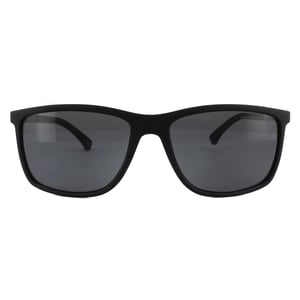 Emporio Armani Zonnebril 4058 5063/81 Zwart Rubber Grijs Gepolariseerd