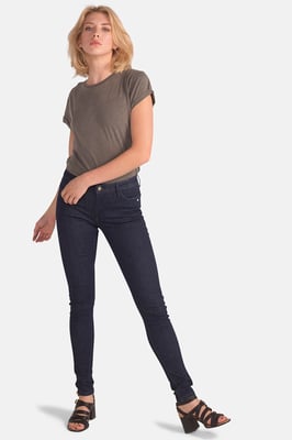 Dark Indigo Organic Cotton Super Skinny Mid-Rise Denim Jeans