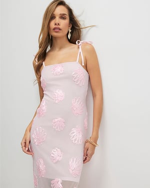 River Island Womens Maxi Dress Pink Sleeveless Cornelli Design