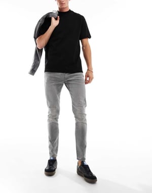 ONLY & SONS slim tapered fit jeans i tvättad grå