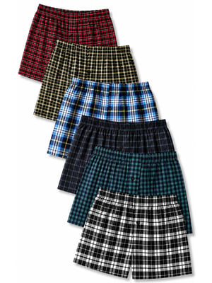 6 Pack Mens Woven Boxers Assorted