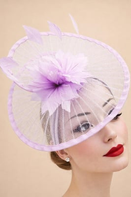 Spiral Circular Brim Fascinator with Feathers Burst