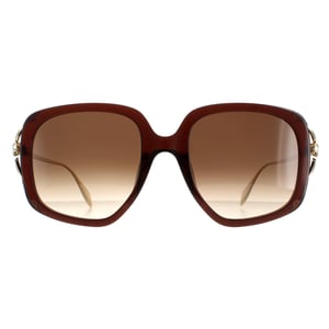 Alexander McQueen Square Womens Brown Gold Brown Gradient AM0374S