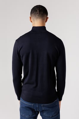 Dark Blue 1/2 Zip Knitted Jumper