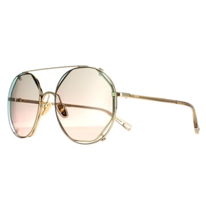 Chloe Round Womens Gold Green Gradient CH0041S
