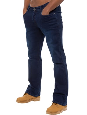 Enzo Mens Bootcut Stretch Denim Jeans